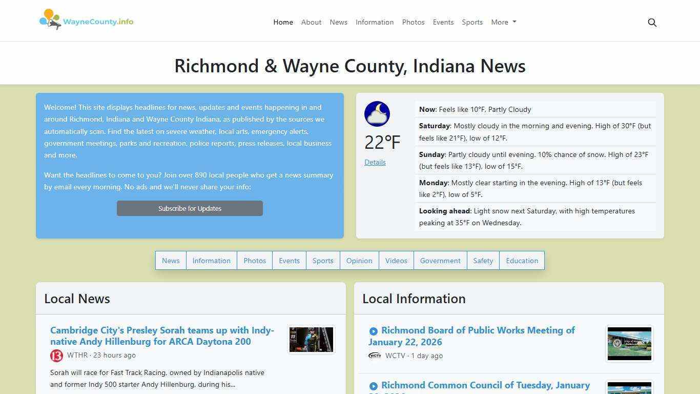 Richmond & Wayne County, Indiana News - WayneCounty.info